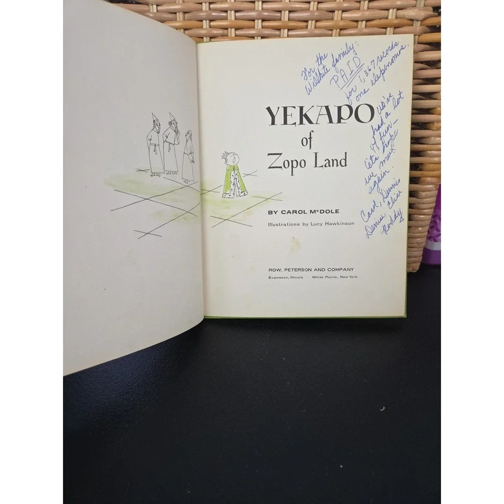 Yekapo Of‎ Zopo Land Children's Book McDole 1958 Hardcover